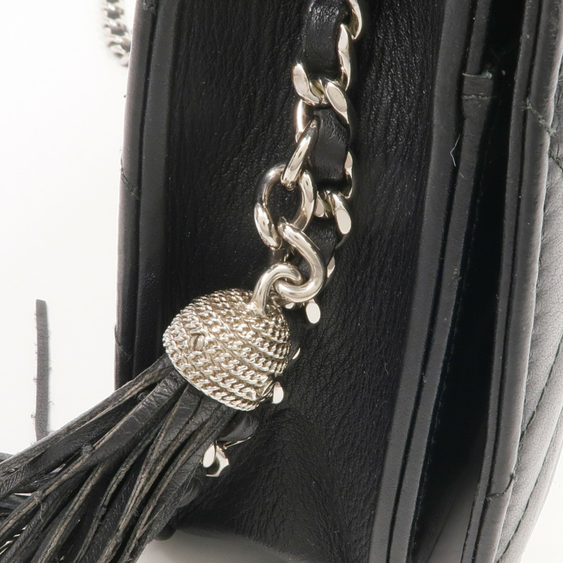 CHANEL 羊皮皮革WOC Wallet On Chain銀扣鏈帶肩背袋-10