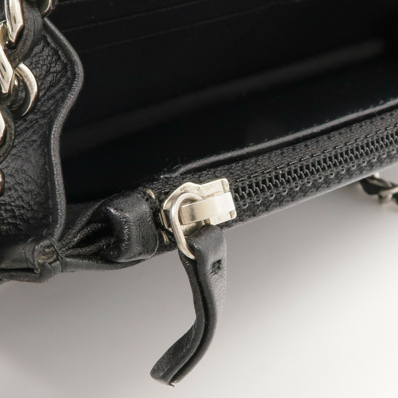 CHANEL 羊皮皮革WOC Wallet On Chain銀扣鏈帶肩背袋-17