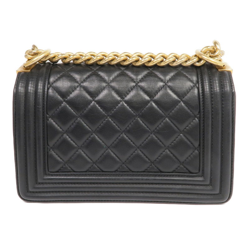 CHANEL 羊皮皮革Boy 20金扣鏈帶肩背袋-1