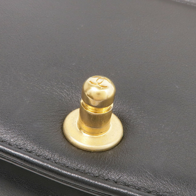 CHANEL 羊皮皮革Boy 20金扣鏈帶肩背袋-15