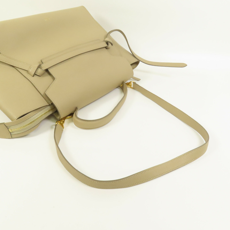 CELINE 牛皮皮革Mini Belt Bag金扣手挽肩背兩用袋-4