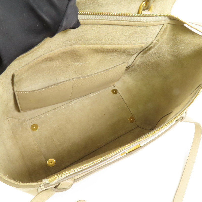 CELINE 牛皮皮革Mini Belt Bag金扣手挽肩背兩用袋-5