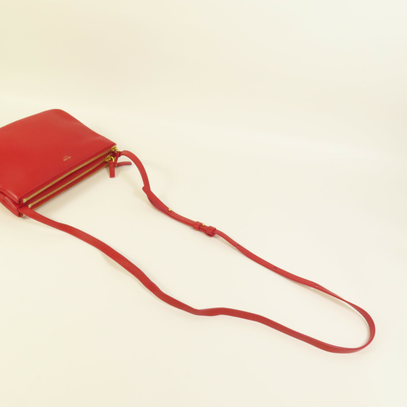 CELINE 羊皮皮革Trio金扣肩背袋-4