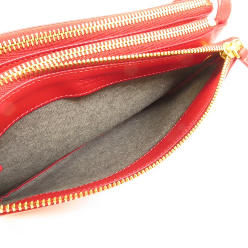 CELINE 羊皮皮革Trio金扣肩背袋-5