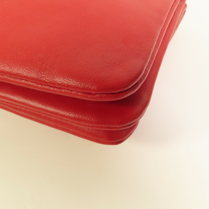 CELINE 羊皮皮革Trio金扣肩背袋-13