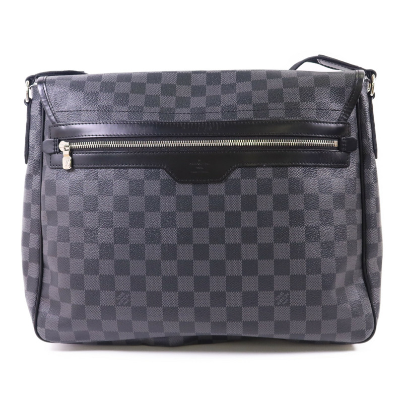 LOUIS VUITTON Damier Graphite Daniel GM銀扣肩背袋-1