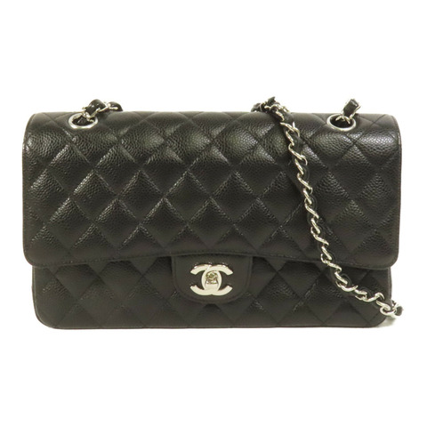 CHANEL 牛皮皮革Classic 25銀扣鏈帶肩背袋
