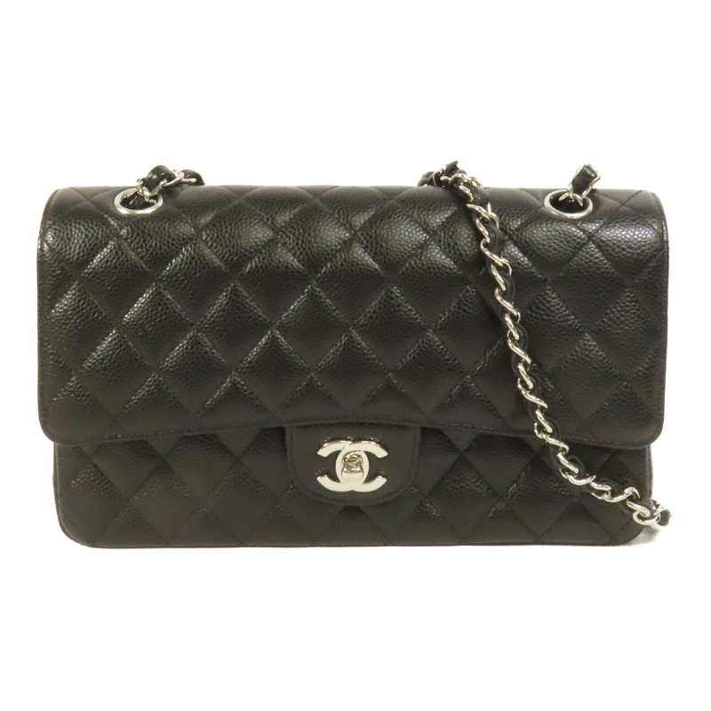 CHANEL 牛皮皮革Classic 25銀扣鏈帶肩背袋-0