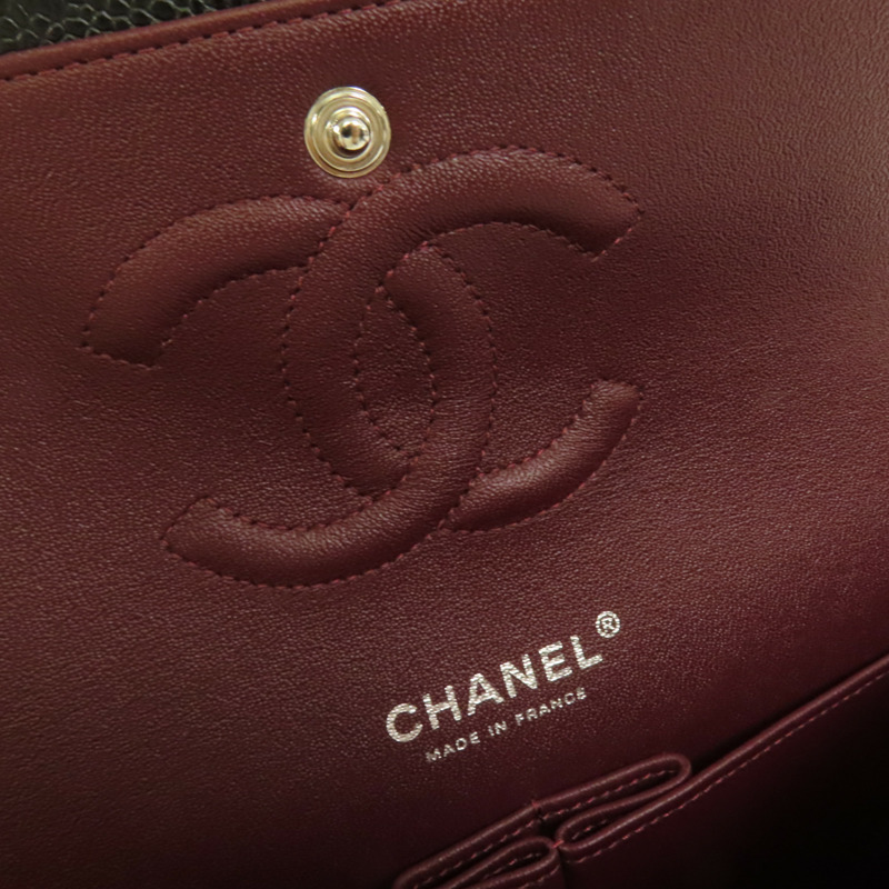 CHANEL 牛皮皮革Classic 25銀扣鏈帶肩背袋-7