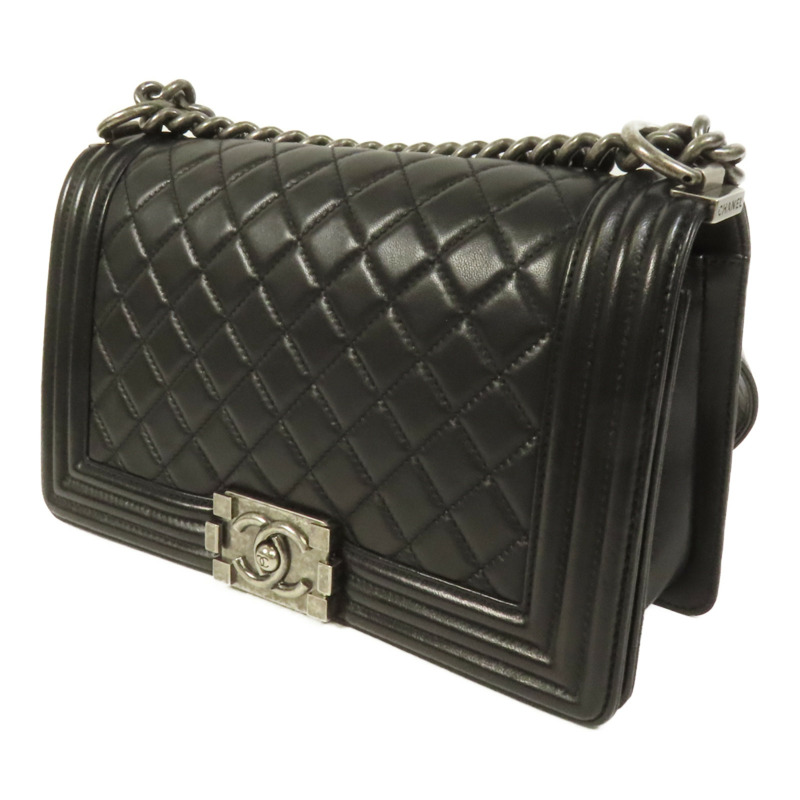 CHANEL 牛皮皮革Boy 25鏈帶肩背袋-2