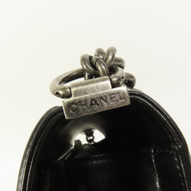 CHANEL 牛皮皮革Boy 25鏈帶肩背袋-7