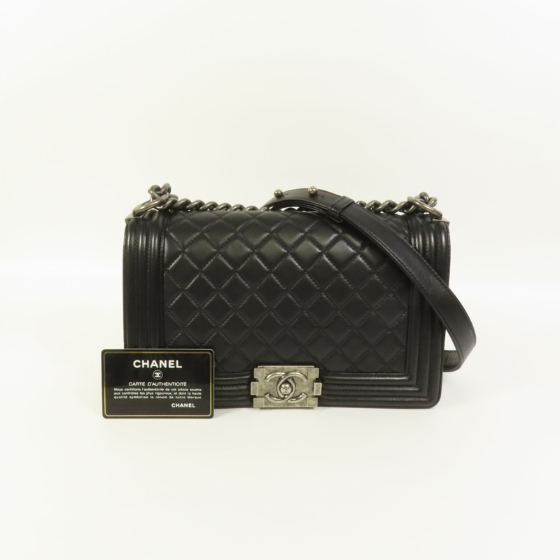 CHANEL 牛皮皮革Boy 25鏈帶肩背袋-10