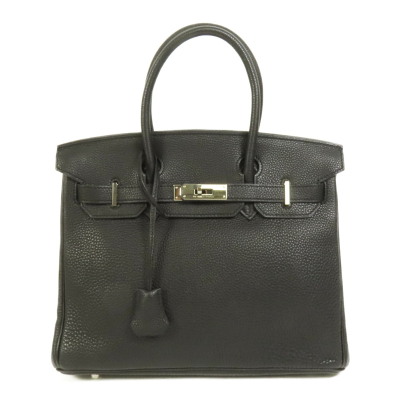 HERMES Togo皮革Birkin 30銀扣手挽袋Noir-0