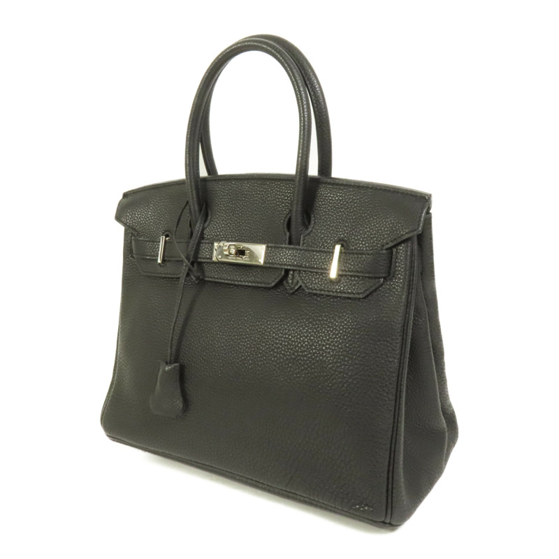 HERMES Togo皮革Birkin 30銀扣手挽袋Noir-2
