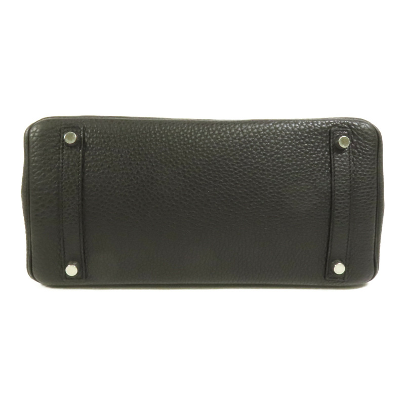 HERMES Togo皮革Birkin 30銀扣手挽袋Noir-3