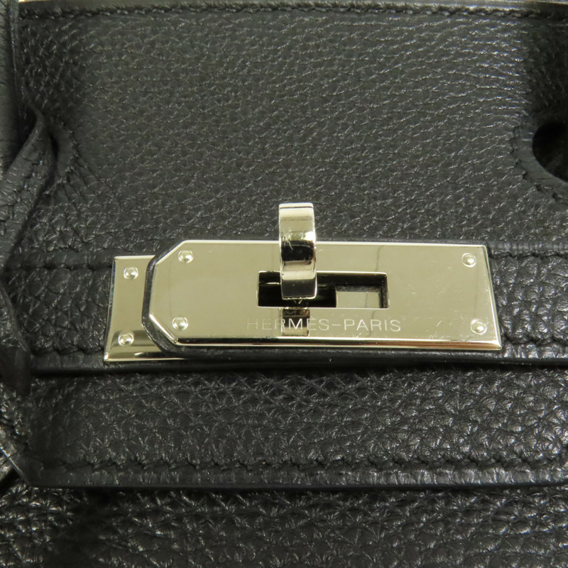 HERMES Togo皮革Birkin 30銀扣手挽袋Noir-5