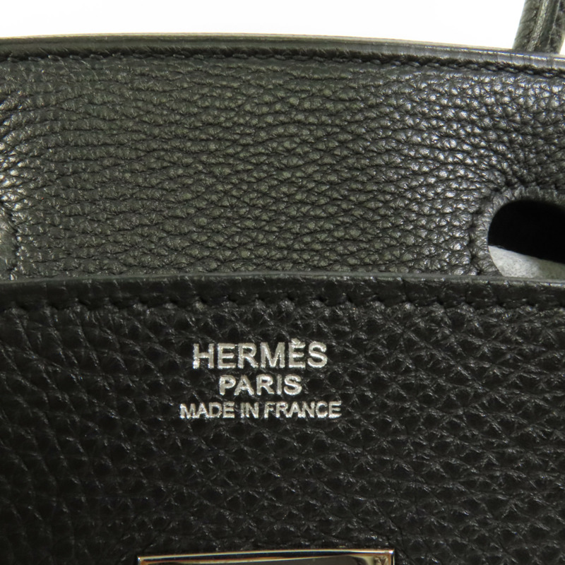 HERMES Togo皮革Birkin 30銀扣手挽袋Noir-7