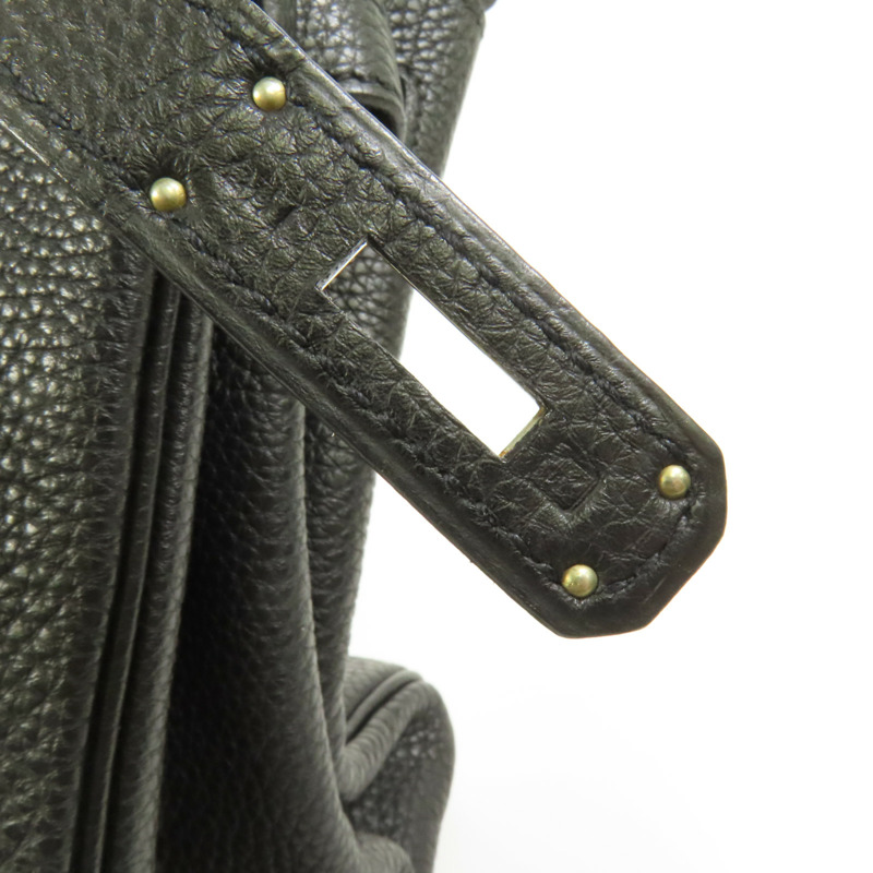 HERMES Togo皮革Birkin 30銀扣手挽袋Noir-9