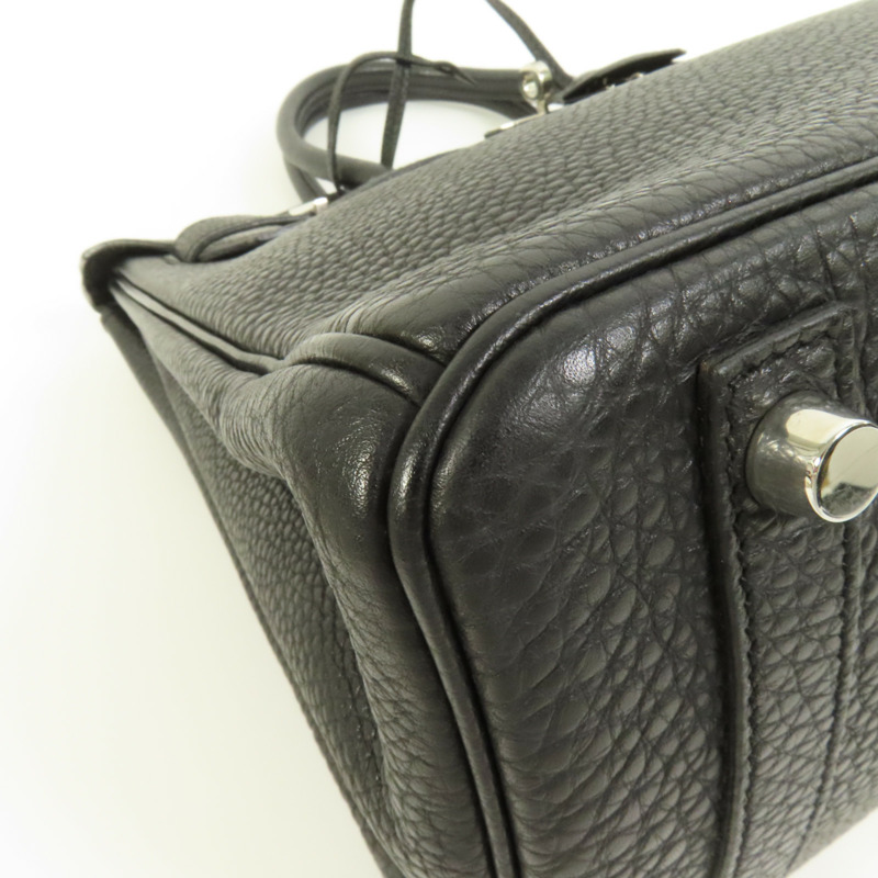 HERMES Togo皮革Birkin 30銀扣手挽袋Noir-12