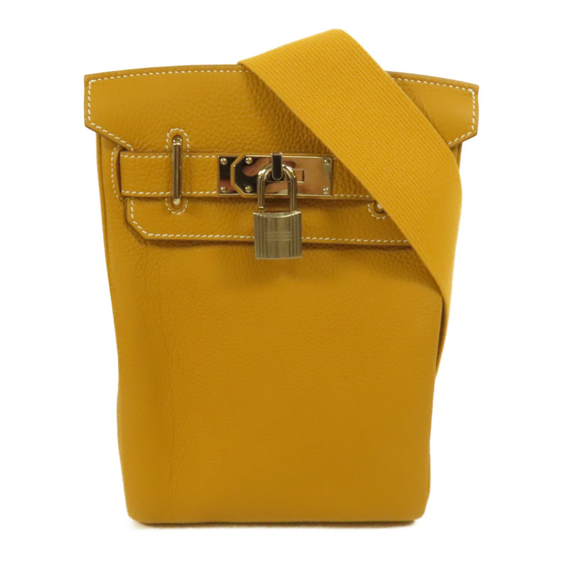 HERMES Togo皮革Hac A Dos PM銀扣背包Natural Sable-0