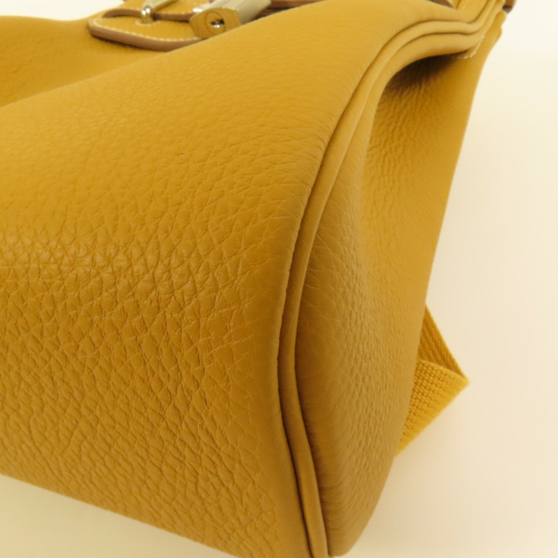 HERMES Togo皮革Hac A Dos PM銀扣背包Natural Sable-12