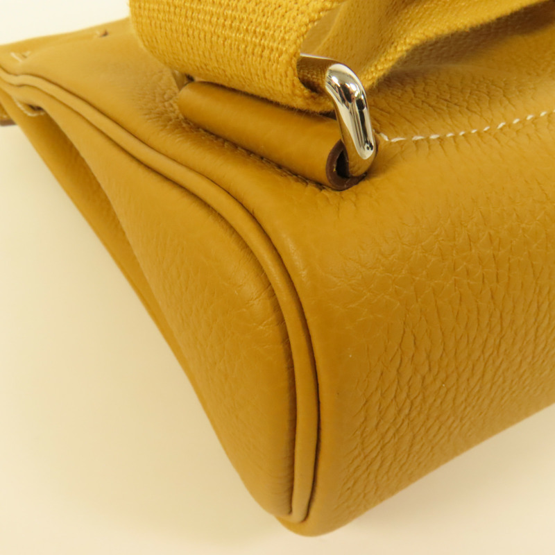 HERMES Togo皮革Hac A Dos PM銀扣背包Natural Sable-13