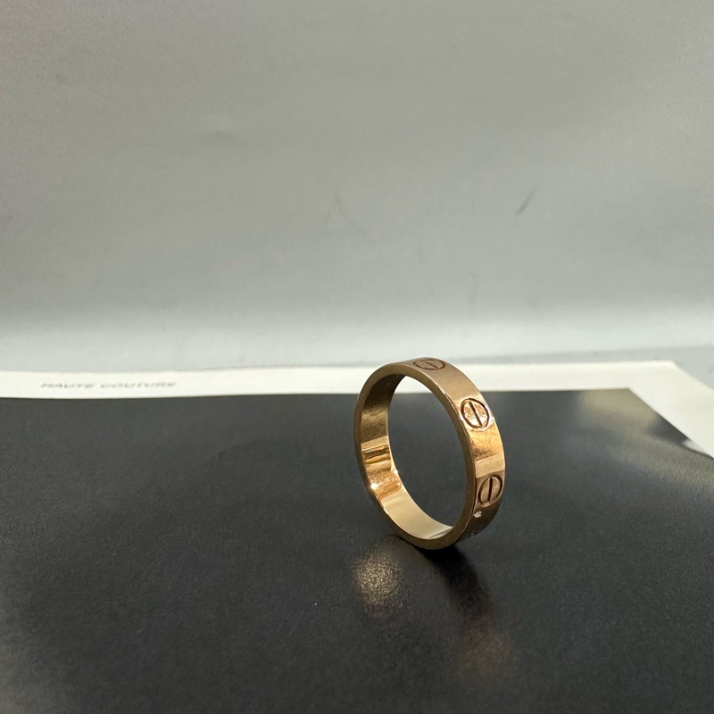 Cartier 黃K金LOVE細版戒指 47號-0