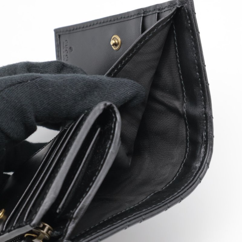 GUCCI Marmont雙折短夾 - 黑金-3