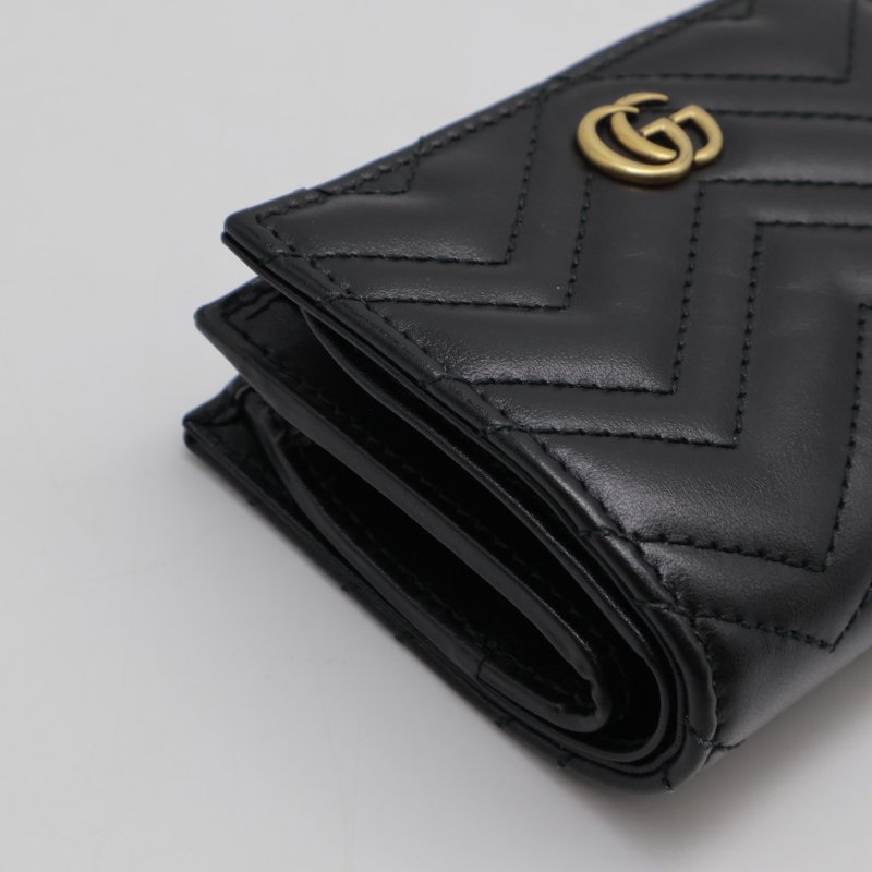 GUCCI Marmont雙折短夾 - 黑金-7