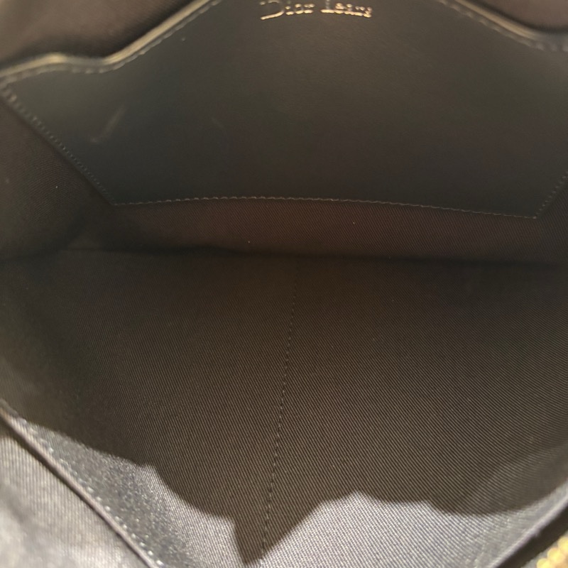 【經典緹花，摩登再詮釋】Dior 30 Montaigne 緹花鏈條包｜Oblique 壓印圖騰｜金屬 CD Logo｜深藍色斜背包-9