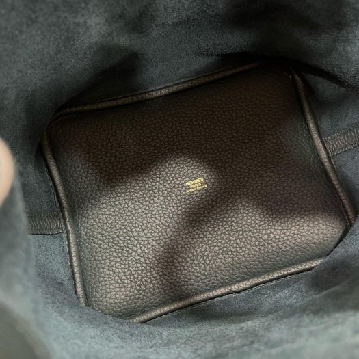 東區正精品㊣ HERMES PICOTIN 22 全新愛馬仕松柏綠色金釦水桶袋包鎖頭包手提包菜籃子 U刻 RZ5689-2