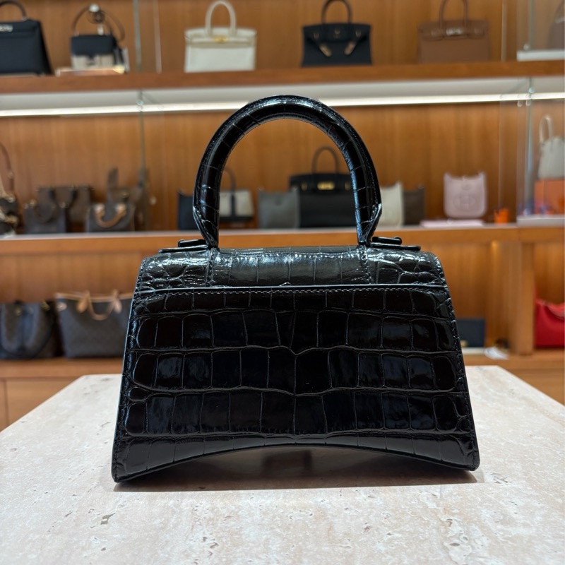 BALENCIAGA Hourglass 巴黎世家 鱷魚壓花沙漏包 XS-1