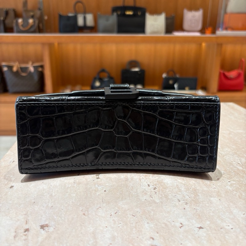 BALENCIAGA Hourglass 巴黎世家 鱷魚壓花沙漏包 XS-2