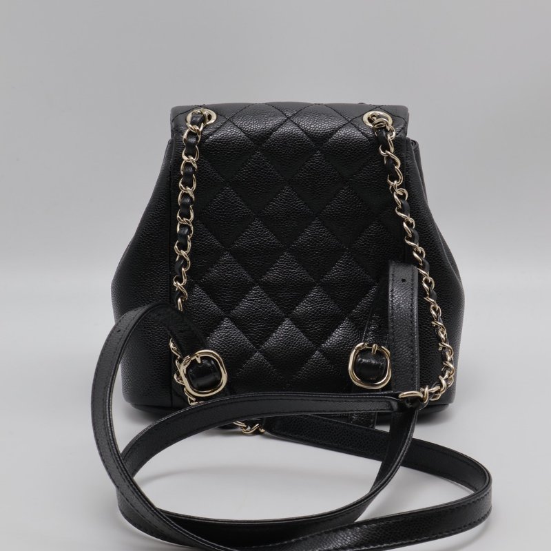 CHANEL Duma青蛙後背包 - 小號黑金-2