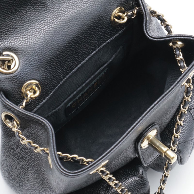 CHANEL Duma青蛙後背包 - 小號黑金-3