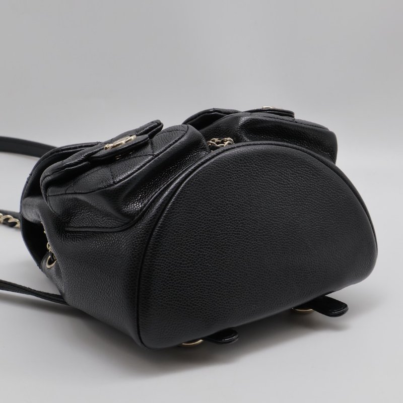 CHANEL Duma青蛙後背包 - 小號黑金-6