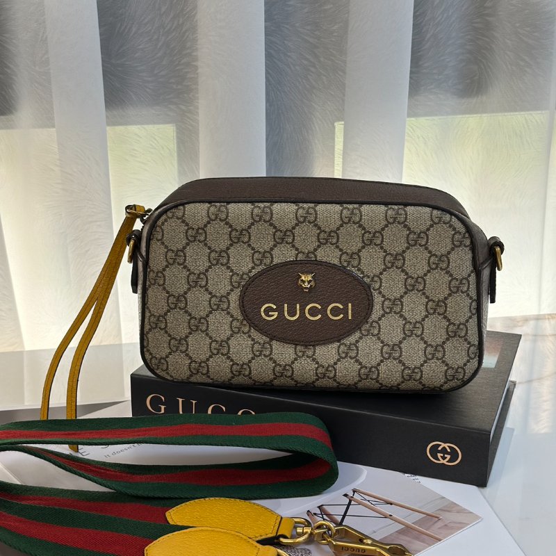 GUCCI Superme虎頭老花相機包-7