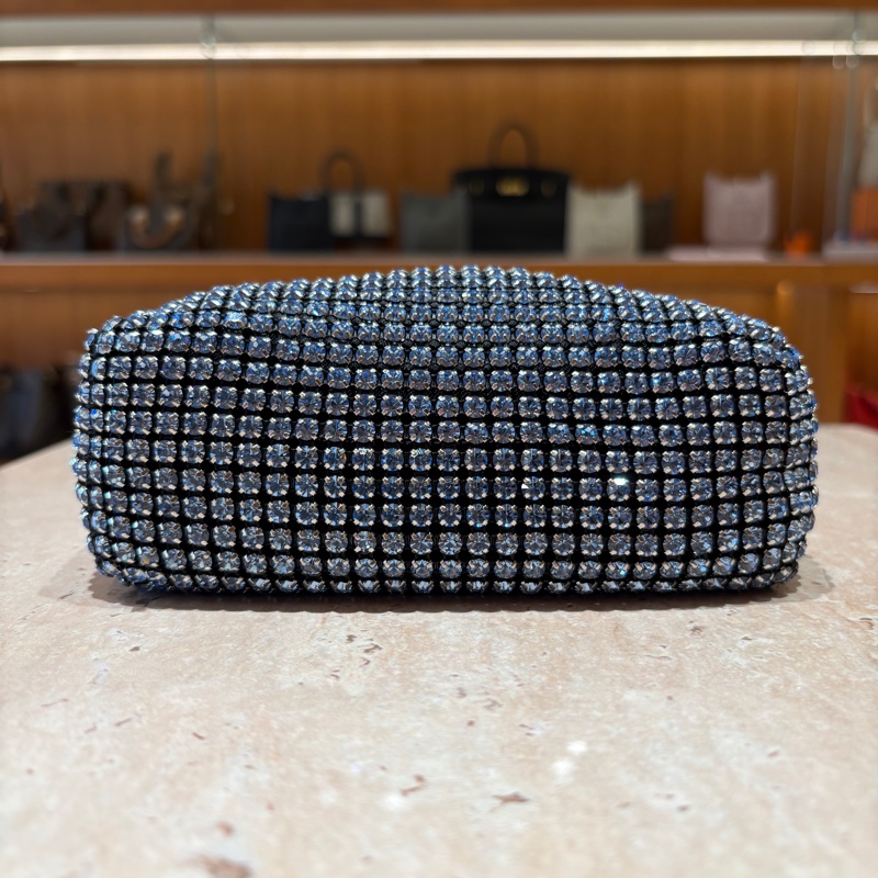 【奢華閃耀・魅力焦點】Alexander Wang heiress pouch 水晶網格晚宴包｜派對名媛必備｜極輕設計｜黑色晶鑽肩背包-3