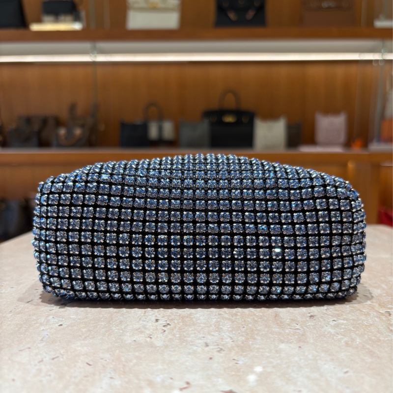 【奢華閃耀・魅力焦點】Alexander Wang heiress pouch 水晶網格晚宴包｜派對名媛必備｜極輕設計｜黑色晶鑽肩背包-7