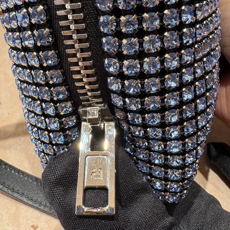 【奢華閃耀・魅力焦點】Alexander Wang heiress pouch 水晶網格晚宴包｜派對名媛必備｜極輕設計｜黑色晶鑽肩背包-9