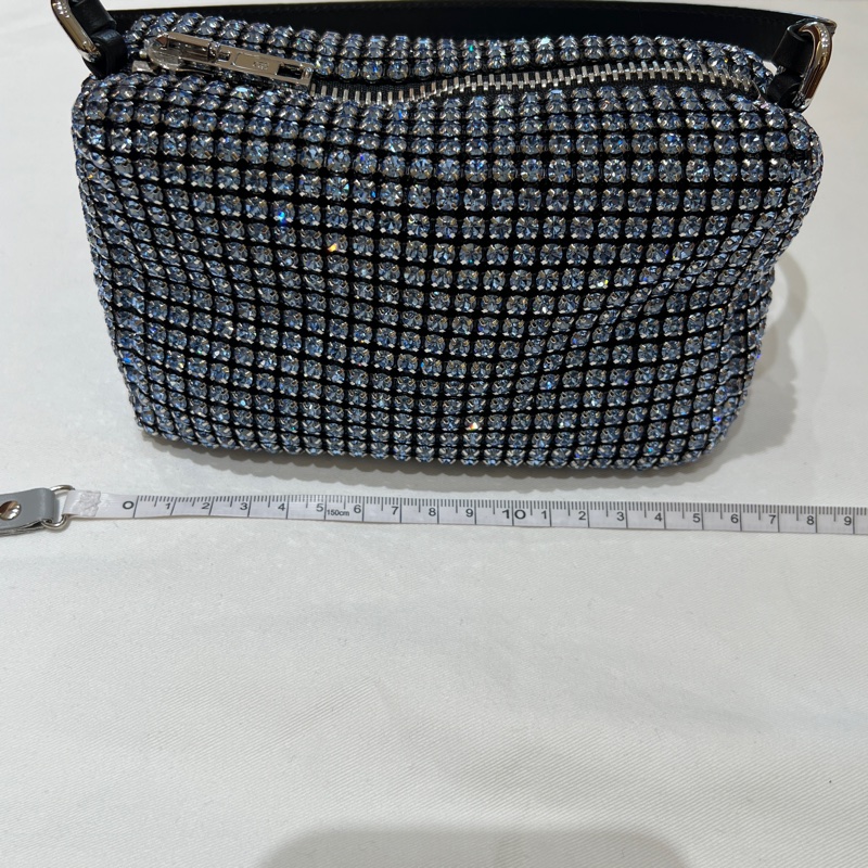 【奢華閃耀・魅力焦點】Alexander Wang heiress pouch 水晶網格晚宴包｜派對名媛必備｜極輕設計｜黑色晶鑽肩背包-2