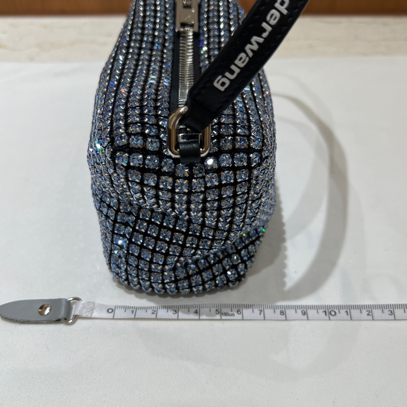 【奢華閃耀・魅力焦點】Alexander Wang heiress pouch 水晶網格晚宴包｜派對名媛必備｜極輕設計｜黑色晶鑽肩背包-3