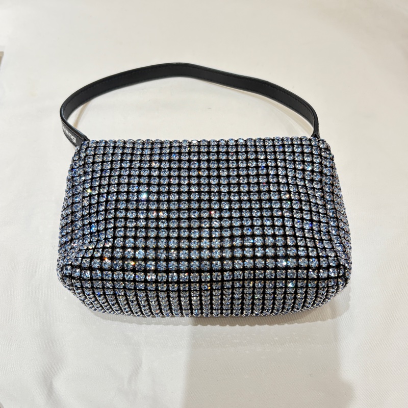 【奢華閃耀・魅力焦點】Alexander Wang heiress pouch 水晶網格晚宴包｜派對名媛必備｜極輕設計｜黑色晶鑽肩背包-4