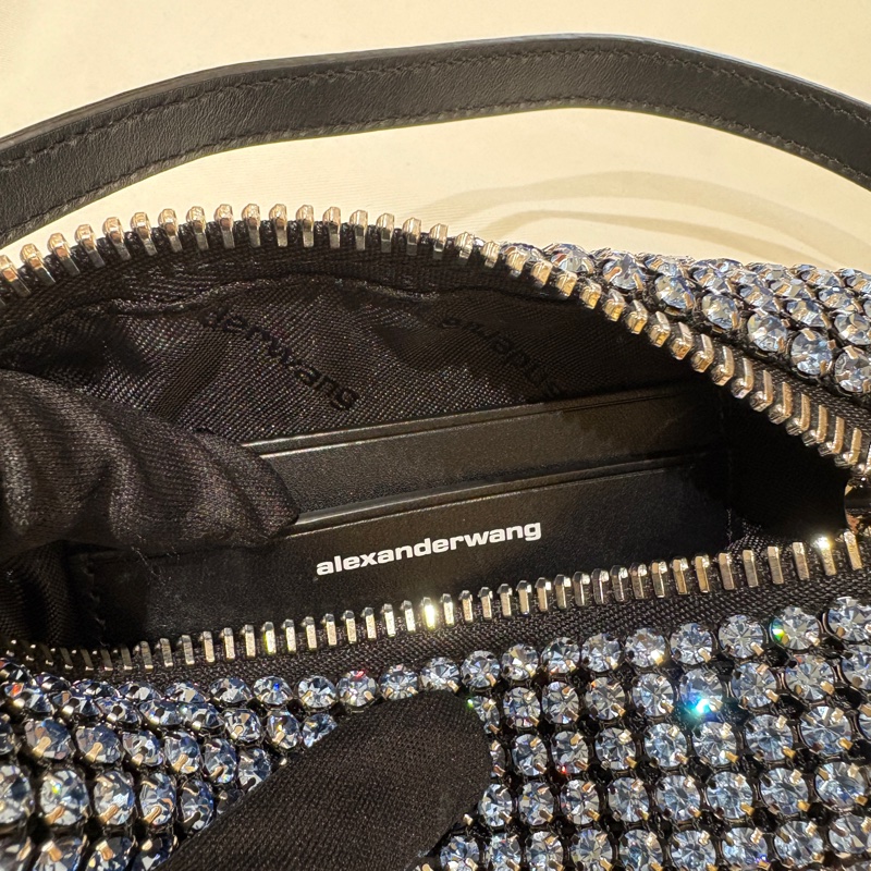 【奢華閃耀・魅力焦點】Alexander Wang heiress pouch 水晶網格晚宴包｜派對名媛必備｜極輕設計｜黑色晶鑽肩背包-15