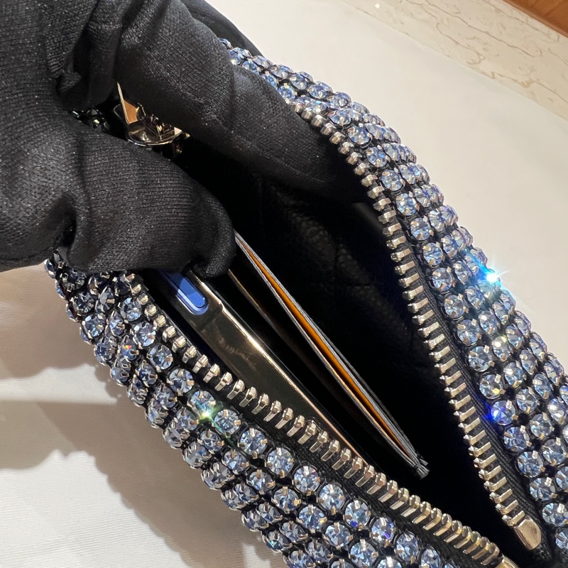 【奢華閃耀・魅力焦點】Alexander Wang heiress pouch 水晶網格晚宴包｜派對名媛必備｜極輕設計｜黑色晶鑽肩背包-17