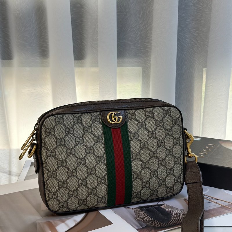 GUCCI Ophidia紅綠織帶老花相機包-2