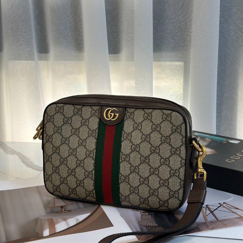 GUCCI Ophidia紅綠織帶老花相機包-3