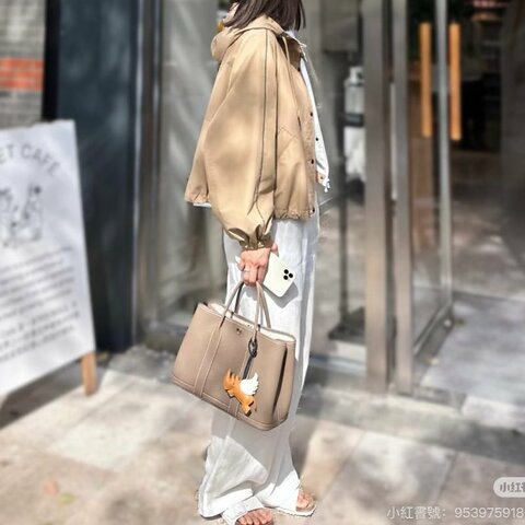 HERMES 大象灰Garden Party30花園包