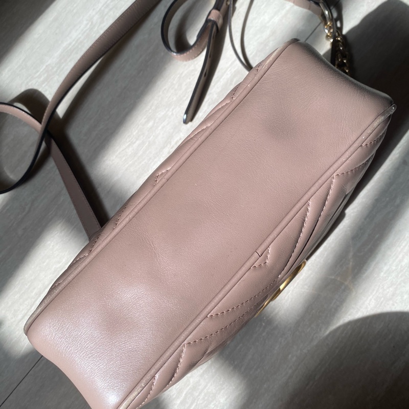 gucci marmont藕粉相機包-8