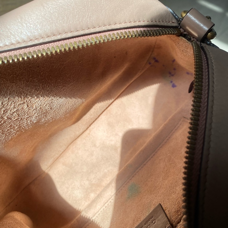 gucci marmont藕粉相機包-11